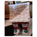 HOUSE W/ SANTA, BROKEN AT BASE OF CHAIR