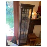 3-SIDED GLASS MODERN CURIO CABINET, 78HX17WX14D,
