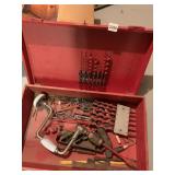 HAND DRILL W/ BITS AND WOOD BOX