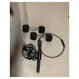 1LB HAND WEIGHTS, GOLD GYM 5 LB. PLATE AND BAND