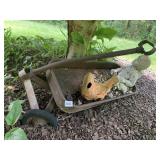 WAGON W/ BIRD 27" LONG WAGON W/ HOLES AS FOUND