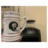SUPER BOWL X STEIN AND JAR WITH LID