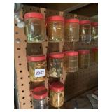 JARS WITH NUTS AND BOLTS, GLUE, STAINLESS BIN