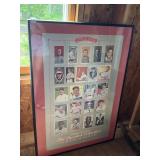 BASEBALL FRAMED PICTURE OF PLAYERS 1909-1953