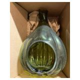 SMITH AND HAWKEN CANDLE HOLDER GLASS GREEN
