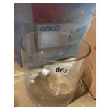 2 NEW IN OB GLASS VASE, 7 3/4" H X 8" W