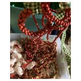 TOTE W/ DOVES, BERRIES, ARTIFICAL FLOWERS