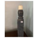 BLUE NEWEL POST 20IN HIGH WITH CANDLE