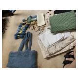 FELTED WOOL HAND-CRAFTED BAG AND KNITTING