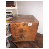ANTIQUE DOVETAILED BOX W/ HINGE11H 11W 11D