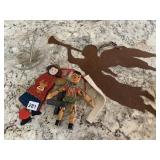 PINOCCHIO WOODEN DOLL AND CRYSTAL EDGED PLATE AND