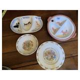 STANGL POTTERY OVAL DOG PLATE 2 TINY NICKS