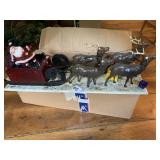 VINTAGE REINDEER WITH SLEIGH 20X6 DAMAGE ON