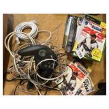 ASSORTED DVDS AND XBOX GAMES ETHERNET CABLE