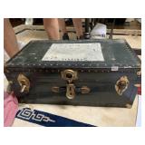 METAL TRUNK W/ HOLAND AM. VOYAGE STICKER