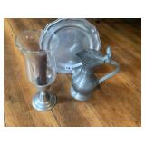 PEWTER PLATE AND PITCHER REWZIAN 95%ETANPOR
