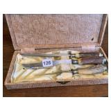 STAGHORN CARVING SET IN BOX