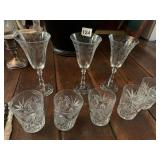 ETCHED FLOWER DESIGN CRYSTAL STEM GLASSES 3 AND
