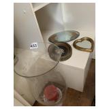 15IN HIGH HAVILY ETCHED HURRICANE, OVAL NEEDLE