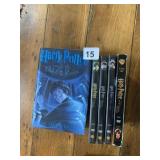 HARRY POTTER HARD BACK BOOK AND DVDS