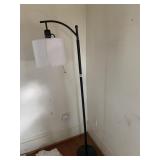 IRON FLOOR LAMP WITH SHADE MODERN BLACK AND WHITE