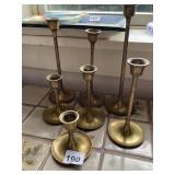ASSORTED BRASS CANDLE STICKS 3-9