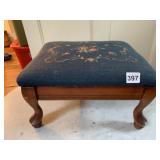 NEEDLE POINTED FOOT STOOL 14W X13 X 8H