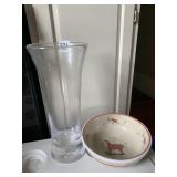 EPOCH HOLIDAY JOY AND CLEAR GLASS VASE