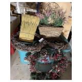 WREATHS, WHEAT,  BASKET ARRANGEMENT