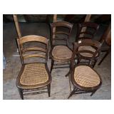 CANE SEATED CHAIRS 3 MATCH