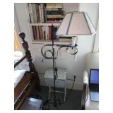 IRON FLOOR LAMP WITH QUILTER SHADE 47H
