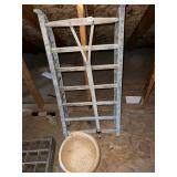 VINTAGE SLED AND WICKER BASKET