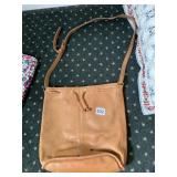 COACH 371-2747 BROWN LEATHER PURSE INK MARK