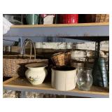 GRAY CROCK, PLANTER, LENOX PLANTER