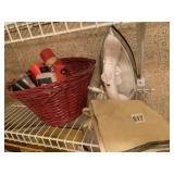 IRON. SHOE CLEANING ITEMS ETC.
