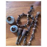 NUT A PINECONE WREATH 2 PIERCED LAMP SHADES AND