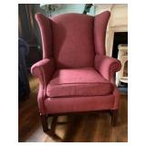 PA HOUSE WING CHAIR BURGUNDY UPHL. 40" H X 31" X