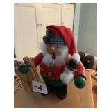 SANTA SMOKER WOOD EXCELLENT COND HOLDING A SLEIGH