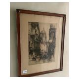 HEDLEY FITTON FRAMED DRAWING IN WOOD FRAME