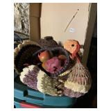 TURKEY CENTER PIECE, BLACK CROW, TIN PUMPKIN