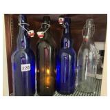 4 BOTTLES 2 BLUE 1 GREEN GEYER FERES 1895 MADISON