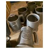 9 YOUNGWOOD PA PEWTER STEINS