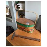PAINTED BASKET AND HAMMER