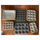 10 SMALL BAKING PANS 1 LARGE MUFFIN PANS