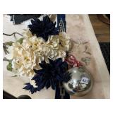 VINTAGE MERCURY BULB AND SILK FLOWERS