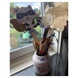 POMMERY MUSTARD JAR AND HAND-CRAFTED ANIMAL