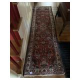 102X28 RUG RUNNER RED AND BLUE HAND WOVEN 95551