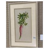 NEEDLEWORK 15F"W X 24"H FLOWERS ON A VINE