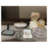 MUSIC BOX, CLOCK, MAG. GLASS