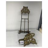 BRASS EASEL AND DRAPE TIE BACKS